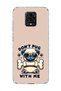 Redmi Note 9 Pro Compatible Transparent Phone Case with Glasses and Dog Beige Print