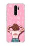 Redmi Note 8 Pro Compatible Strong Women's Pink Printed Transparent Phone Case