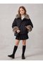 Girl's Fur Detailed Turtleneck Coat - 4