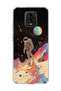 Redmi Note 9 Pro Compatible Astronaut Space Walk Printed Transparent Phone Case