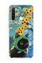 Redmi Note 8 Compatible Starry Night Black Cat Printed Transparent Phone Case