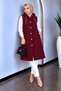 Women's Black Hooded Gold Buttoned Quilted Long Vest