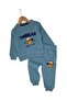 Boy's Winter 3-Yarn Thick Tracksuit Set with Fleece Inside and Teddy Bear Embroidery for Ages 2-3-4-5-6 - 2
