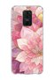 Redmi Note 9 Compatible Pink Gold Water Lily Printed Transparent Phone Case