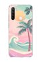 Redmi Note 8 Compatible Pastel Palm Wave Printed Transparent Phone Case