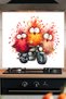 Cute & Funny Birds Adhesive Foil Sticker for Kitchen Countertop and Stove Back (60 X 54 cm) - Model 14