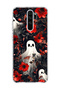 Redmi Note 8 Pro Compatible Ghost Red Flower Printed Transparent Phone Case
