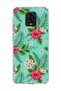 Redmi Note 9 Pro Compatible Turquoise Tropical Flower Printed Transparent Phone Case