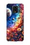 Redmi Note 9 Pro Compatible Galaxy and Flowers Printed Transparent Phone Case
