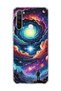 Redmi Note 8 Compatible Galaxy Swirl Astronaut Printed Transparent Phone Case