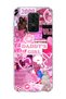Redmi Note 9 Compatible Pink Lip Heart Printed Transparent Phone Case