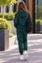 Girls' Zippered Hooded Rubberized Leggings Track Suit Set - 2