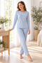 Women's Viscose Pajama Set Long Sleeve Crew Neck Patterned Trousers Modern Homewear Home Clothing 79-157 - 4