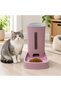 Plastic Pet Food Feeder with Dispenser Pink - 30×30cm - 3