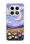 Redmi Note 15 4g Compatible Crescent and Flower Field Printed Transparent Phone Case