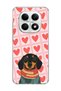 Redmi Note 15 4g Compatible Sausage Dog Red Heart Printed Transparent Phone Case