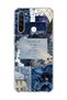 Redmi Note 8 Compatible Navy Blue Flower Verse Printed Transparent Phone Case