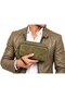 Men's Genuine Leather Khaki Color Multi-Compartment Portfolio Bag with Belt and Shoulder Strap Handbag - 7