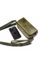 Men's Genuine Leather Khaki Color Multi-Compartment Portfolio Bag with Belt and Shoulder Strap Handbag - 4