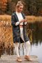 Italian Dark Khaki Hooded Camouflage Jacket with Pockets and Sequins on the Back, Oversize Woven Jacket 92 75 - 7