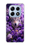 Redmi Note 14 Pro 4g Compatible Wolf and Purple Flower Printed Transparent Phone Case