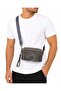 Men's Genuine Leather Gray Multi-Compartment Portfolio Bag with Belt and Shoulder Strap Handbag - 8