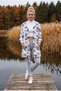 Italian White Hooded Camouflage Jacket with Pockets and Sequins on the Back Oversize Woven Jacket 92 75 - 6