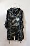 Italian Dark Khaki Hooded Camouflage Jacket with Pockets and Sequins on the Back, Oversize Woven Jacket 92 75 - 2