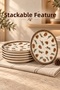 Cone Patterned 6-Piece Cake Plate Set 20 cm Porcelain - New Year's Breakfast Dessert Plate - 6