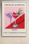 French Martini Cocktail Recipe Pink Red Framed Painting Cocktail Poster Bar Kitchen Decor Kok12 - 2
