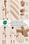 Men's Kimono Bathrobe Set 100% Cotton Certified 2-Piece Striped Contrast Men's Bathrobe Set - Cream - 6