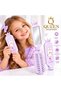 Compact Princess Mirrored Foldable Hairbrush Portable Purse Size Comb with Cute Figures Light Lilac Purple