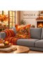 Autumn House Patterned Digital Printed Decorative Throw Pillow Cover - Living Room, Balcony, Winter Garden, Sofa Decoration - 2