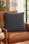 Anthracite Embossed Textured Decorative Throw Pillow Cover, Hidden Zipper, Double-Sided, 1 Piece