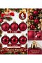 Set of 6 Khaki, Purple, Gold, Navy Blue, Blue, Fuchsia, Burgundy and Red Christmas Tree Ornaments 6 cm – Set of 3 Matte and 3 Shiny Pine Tree Ornament Balls Christmas Tree Ornament Ball Set