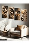 Gold and Black Detailed Tree and Flower 4-Piece Mdf Painting - 2