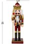 Christmas Ornament Lead Soldier Nutcracker Claret Red-Gold 25 Cm. - 5