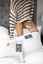 Bad Girl Written Striped Above-Knee Women's Socks - 6