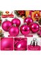 Set of 6 Khaki, Purple, Gold, Navy Blue, Blue, Fuchsia, Burgundy and Red Christmas Tree Ornaments 6 cm – Set of 3 Matte and 3 Shiny Pine Tree Ornament Balls Christmas Tree Ornament Ball Set - 4