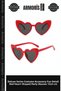 Delux Series Costume Accessory Fun Detail Red Color Heart Shaped Party Glasses 15X5 cm