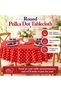 Polka Dot Round Red Tablecloth – Liquid Repellent, Stain Resistant, Custom Size Options Available - 8