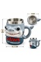 3D Design Mug with Jaws Shark Figure and Stainless Steel Inner Chamber, Decorative Coffee and Tea Cup - 2