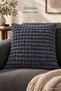 Anthracite Embossed Textured Decorative Throw Pillow Cover, Hidden Zipper, Double-Sided, 1 Piece - 3