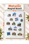 Metalik Saraydüzü Magnet Board 50X70 cm White Travel Magnet Board with Magnet Gift - 3