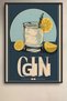 Retro Gin Tonic Lemon Framed Painting Cocktail Poster Bar Kitchen Decor Kok05 - 2