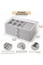 Accessories Storage Box with Velvet Interior - 3 Drawers Transparent Jewelry and Gem Organizer - 2