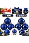 Set of 6 Khaki, Purple, Gold, Navy Blue, Blue, Fuchsia, Burgundy and Red Christmas Tree Ornaments 6 cm – Set of 3 Matte and 3 Shiny Pine Tree Ornament Balls Christmas Tree Ornament Ball Set - 6