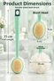 2-in-1 Bristle and Fiber Headed Hangable Long Handle Bath Exfoliating & Massage Shower Back Brush Green - 4