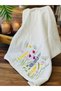 White Floral Botanical Embroidered Towel 50X90Cm - 4
