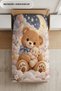 Cute Mother and Child Teddy Bear Patterned Single Girl's Duvet Cover Set - with Sheets - 3